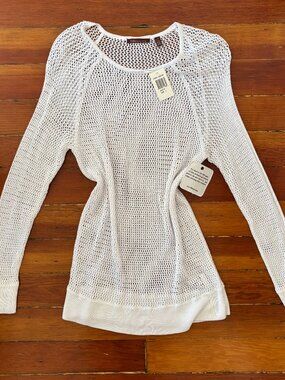 NWT 525 America Minimalist Quiet Luxury Mesh Knit Sweater